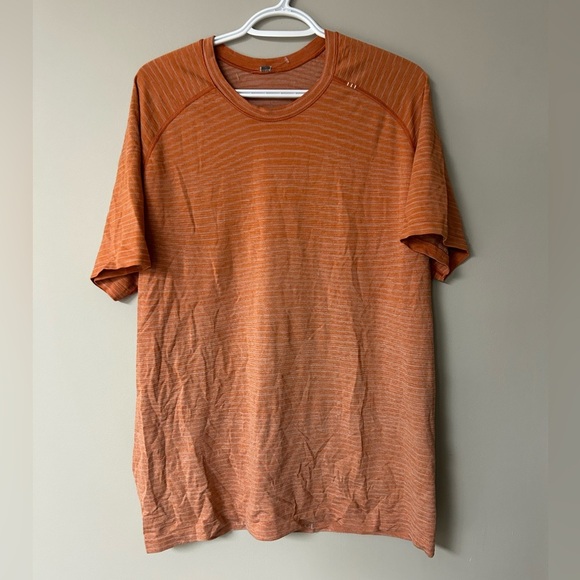 Lululemon Metal Vent Tech Short Sleeve Shirt Heathered Orange - Picture 1 of 6